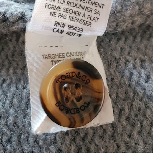 Toad&Co Targhee Grey Wool Long Tunic Length Button Up Cardigan Sweater Womens XL - Picture 11 of 12